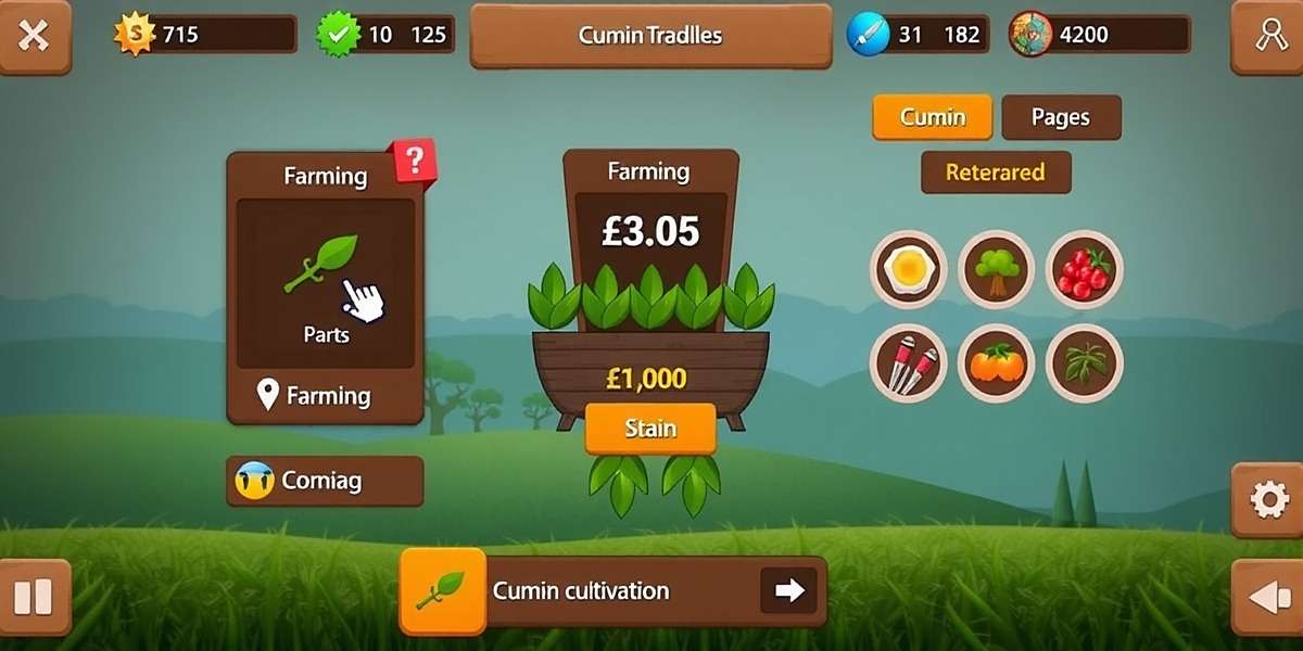 Cumin Dominator Gameplay - Farming Interface Cumin Dominator gameplay showing farming and trading interface with cumin cultivation